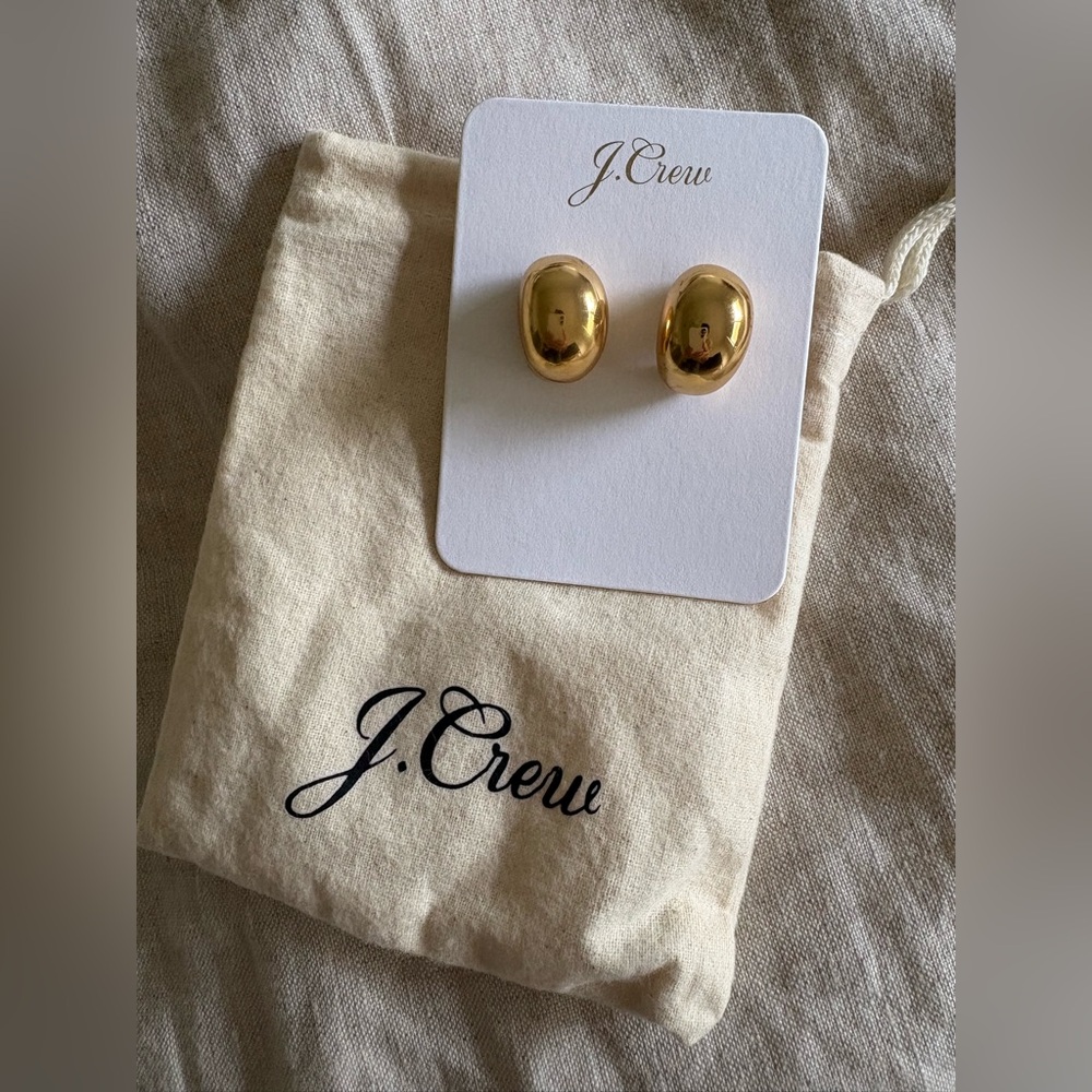 J. Crew Shiny Gold Bubble Oval Earrings